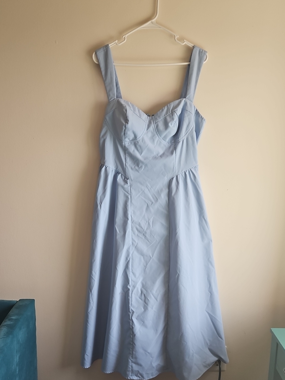 Light Blue Sleeveless A-Line Dress